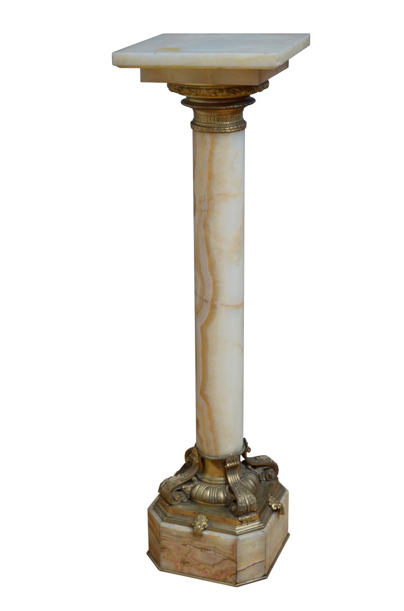 Two Superb Antique Marble Columns - Onyx Pedestals - Image 21